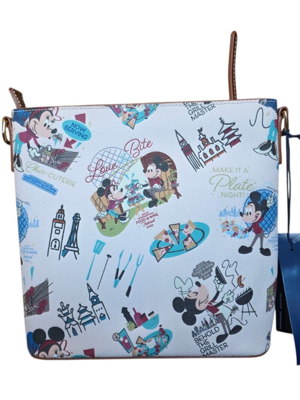 Disney Dooney & Bourke EPCOT Food Wine 2022 Crossbody Bag Mickey Minnie NWT - Picture 13 of 16